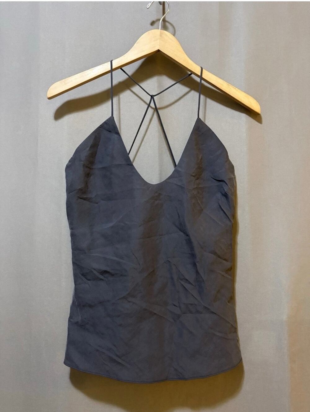 NWT ZARA Women Spaghetti Strap Crisscross Open Back Modal/Poly Top Camisole sz M